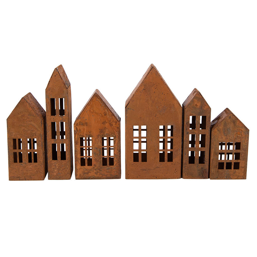 Decoratie huisjes (6) 27x3x14 cm