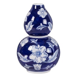 [6CE2552] Vase White Blue Ø 13x21 cm