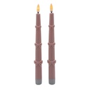 Candle with LED set 2 Pink Ø 3x25 cm / 2xAAA