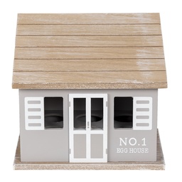[6H2069] Portauova in legno Casette Grigio Marrone 20x14x18 cm