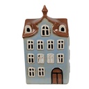 Portacandele Natale Casette Blu Marrone 13x9x22 cm