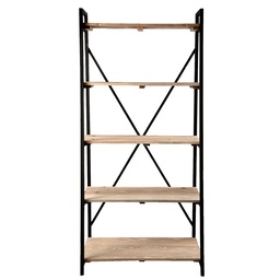 [5Y0368] Mensola Libreira Nero 90x47x191 cm