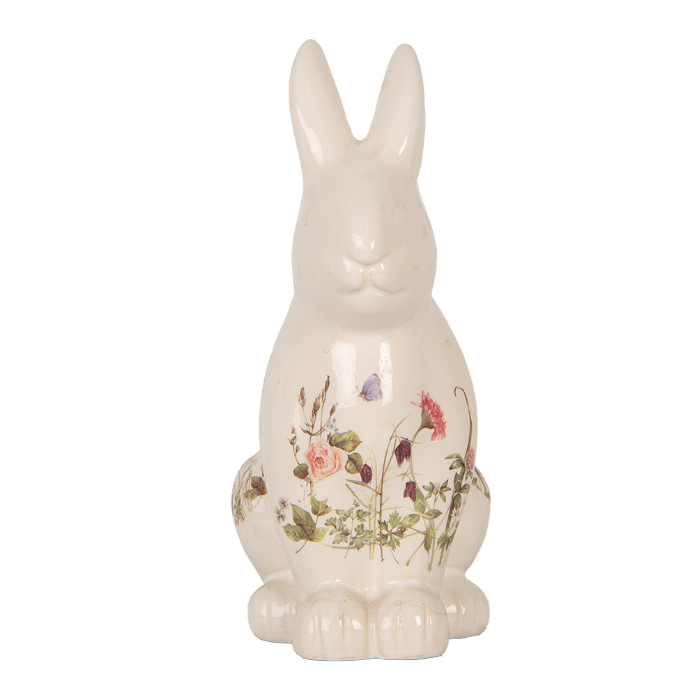 Decoration Statue Rabbit Beige Pink 16x12x28 cm