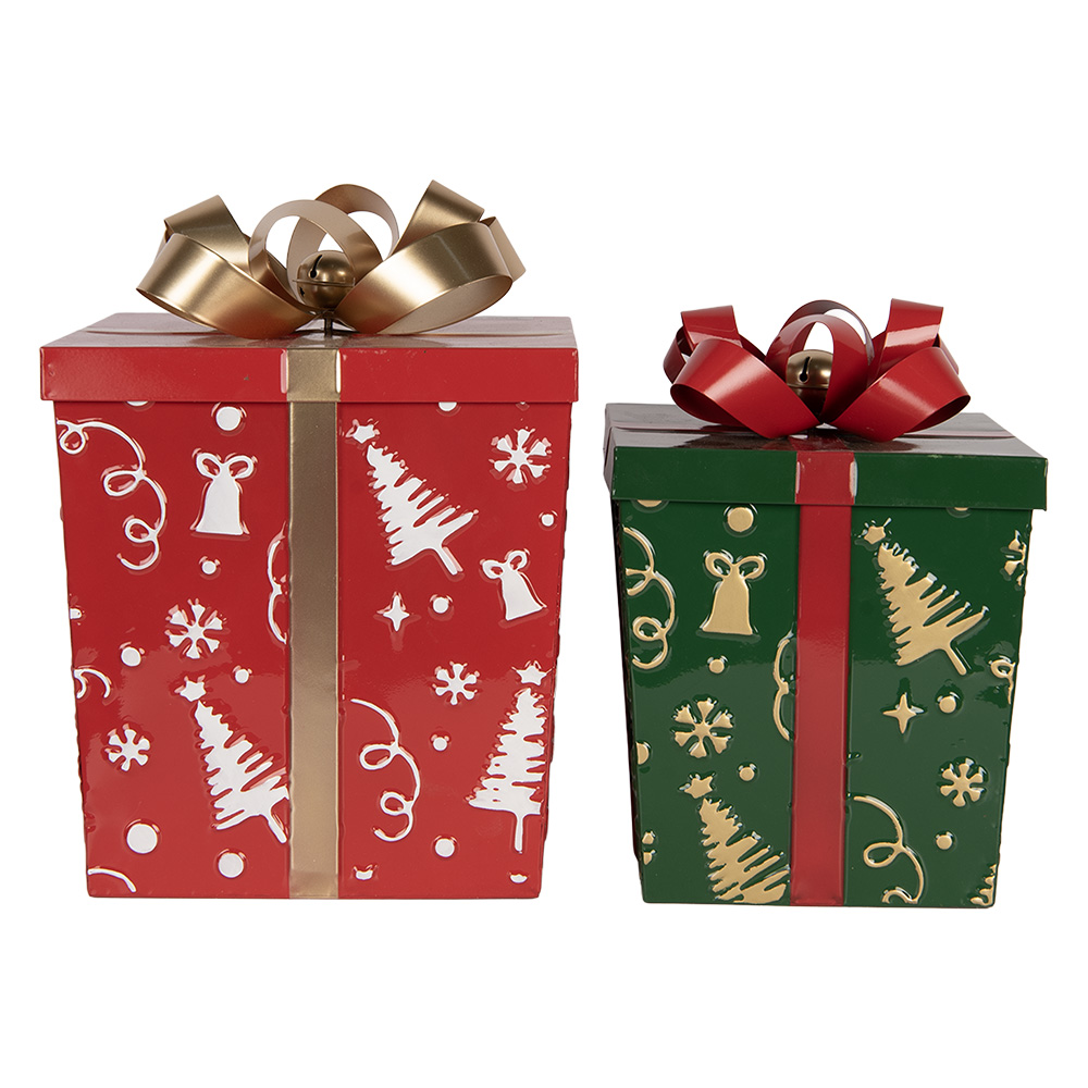 Decoratie cadeautjes (2) 26x26x33 / 21x21x27 cm