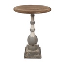 Table basse ronde Marron Beige Ø 51x71 cm