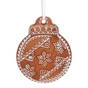 Decoration pendant Christmas Bauble Brown White 8x2x10 cm
