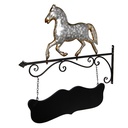 Enseigne Cheval Gris Noir 66x3x67 cm