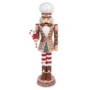 Weihnachtsdeko Nussknacker Braun Rosa 15x12x46 cm