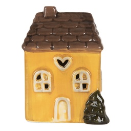 [6CE2268] Décoration Maison avec LED Jaune Marron 7x6x10 cm
