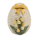 Decoration Egg Beige Yellow 9x8x10 cm