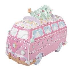 [6PR6236] Modello Bus Rosa Bianco 26x13x19 cm