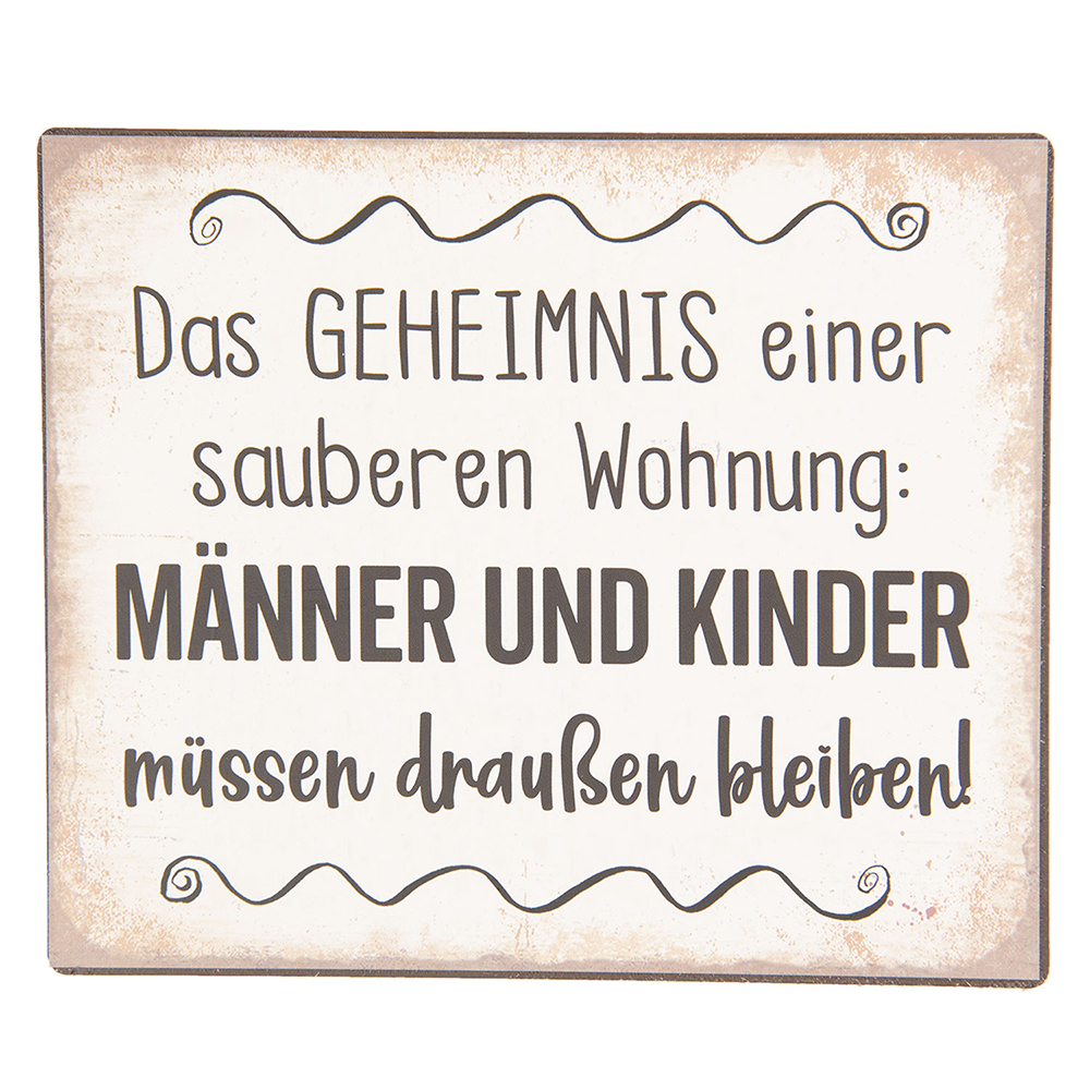 Textschild Weiß Schwarz 15x1x13 cm
