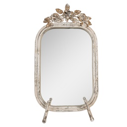 [62S296] Specchio da tavolo Beige 25x6x48 cm