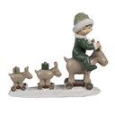 Natalizie Decorazione bambino su cervo Beige verde 17x8x14 cm