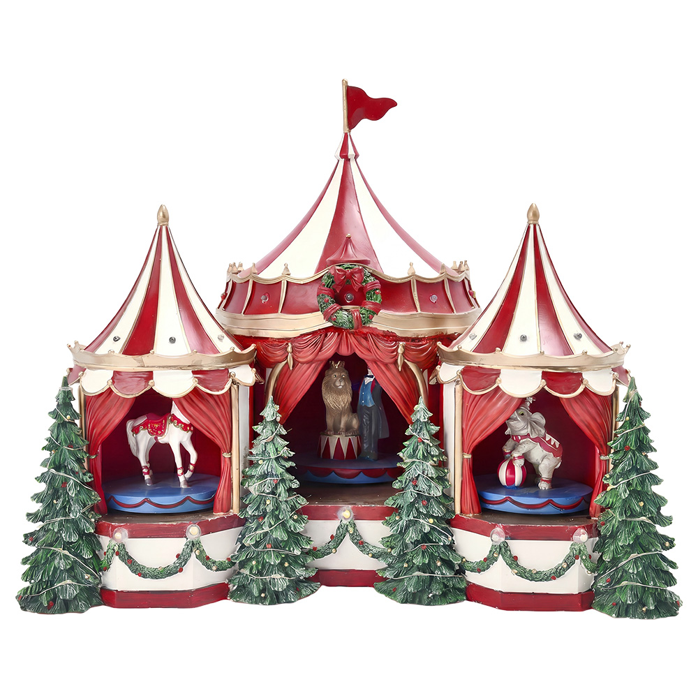 Muziekdoos circus met LED 45x27x37 cm / 3xAA