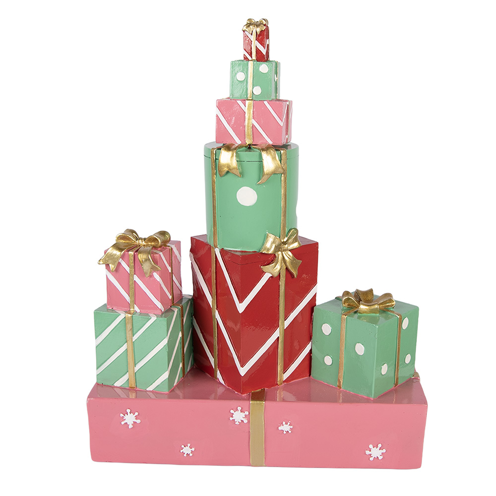 Decoratie van opgestapelde cadeautjes 28x12x36 cm