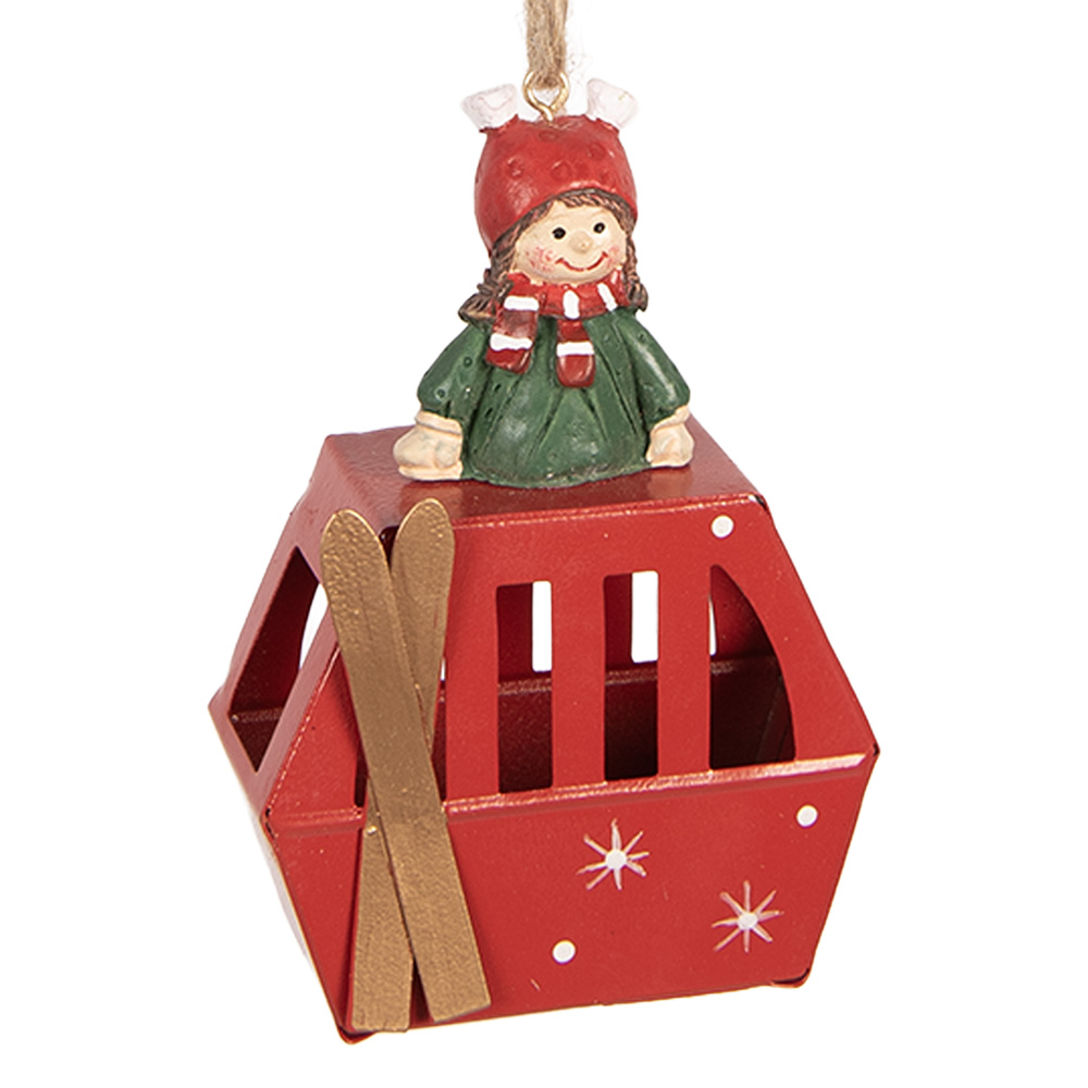 Decoratie hanger skilift 7x3x10 cm