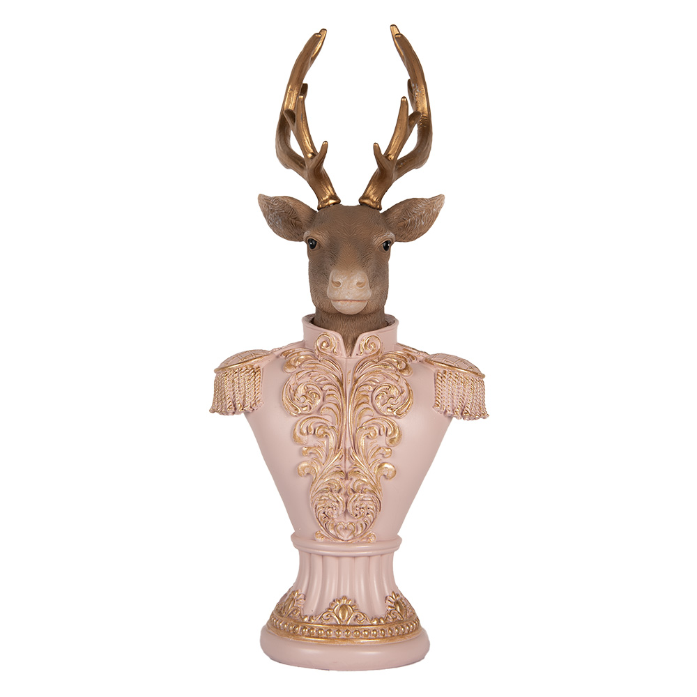 Decoratie buste hert 16x14x36 cm