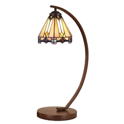 [5LL-6354] Table Lamp Tiffany Beige Ø 20x57 cm E27/max 1x60W