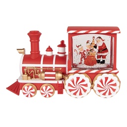 [6PR6184] Music box Train with LED Red White 31x10x17 cm / 3xAA