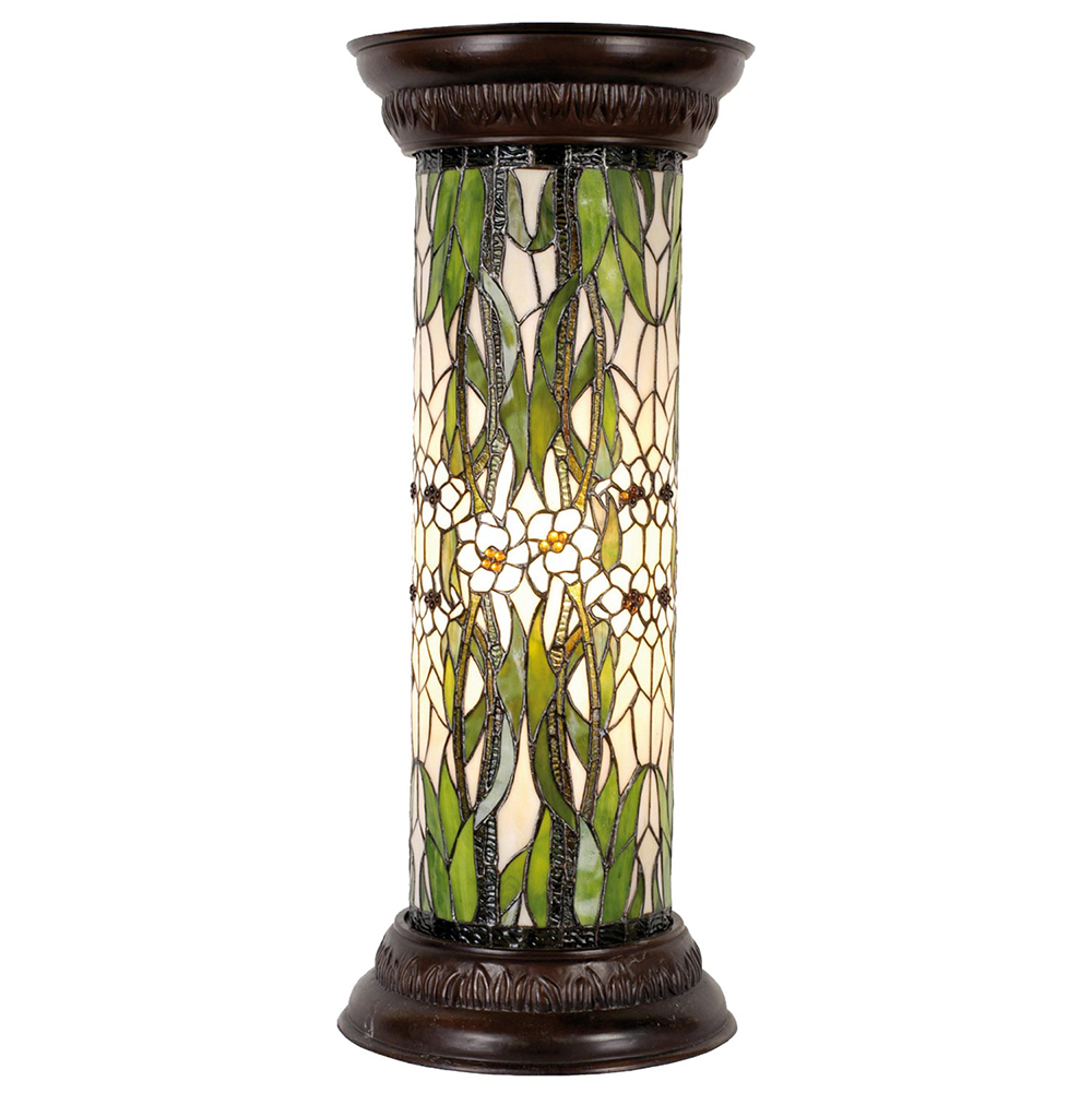 Column Lamp Tiffany Green, White Ø 31x78 cm E27/max 1x60W