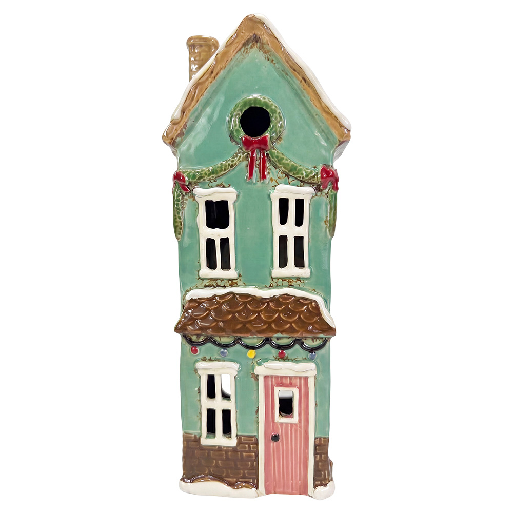 Waxinelichthouder huis 12x9x28 cm