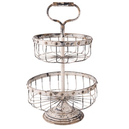 [6Y2643] 2-Tier Cake Stand White Ø 30x50 cm