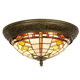 [5LL-5349] Plafondlamp Tiffany Ø 38x19 cm E14/max 2x40W