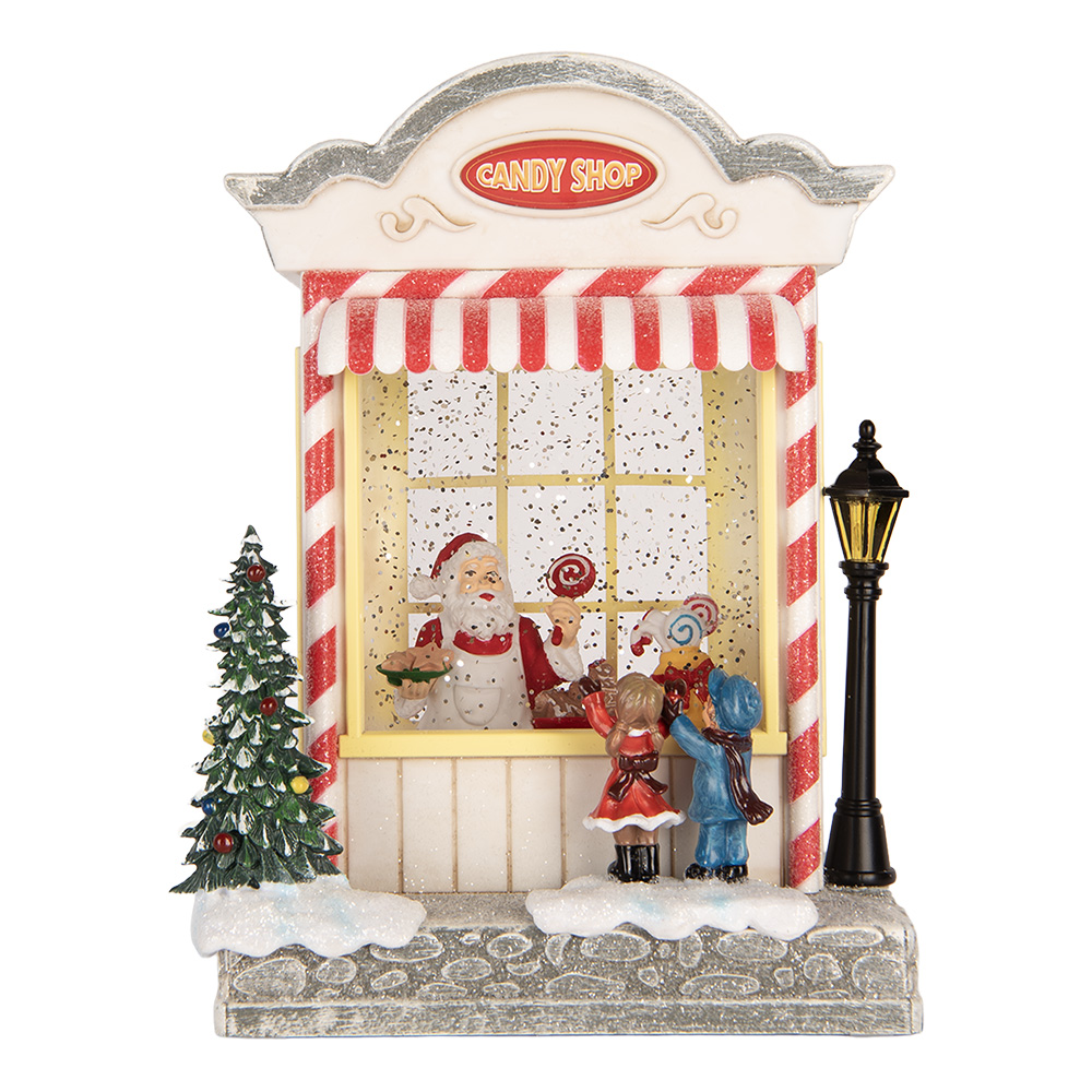 Muziekdoos huis met LED 16x12x23 cm / 3xAA