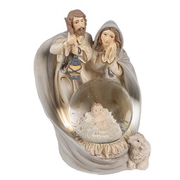 [6PR4892] Sneeuwbol Kerstgroep 9x8x11 cm