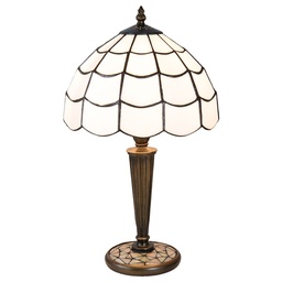 [5LL-5936] Wall Lamp Tiffany White, Brown Ø 25x43 cm E27/max 1x40W