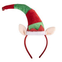 [66565] Fascia per capelli con Cappello da Babbo Natale Rosso Verde 25x6x30 cm