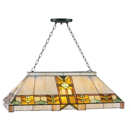 [5LL-5469] Hanglamp pooltafel Tiffany 92x47x125 cm E27/max 3x60W