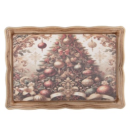 [NCH87-2] Plateau décoratif Beige Vert 31x22x2 cm
