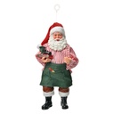 Decorazioni Natalizie Pendente Babbo Natale Rosso Verde 9x6x17 cm