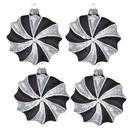 Palla di natale Nero Grigio 10x3x10 cm (set 4)