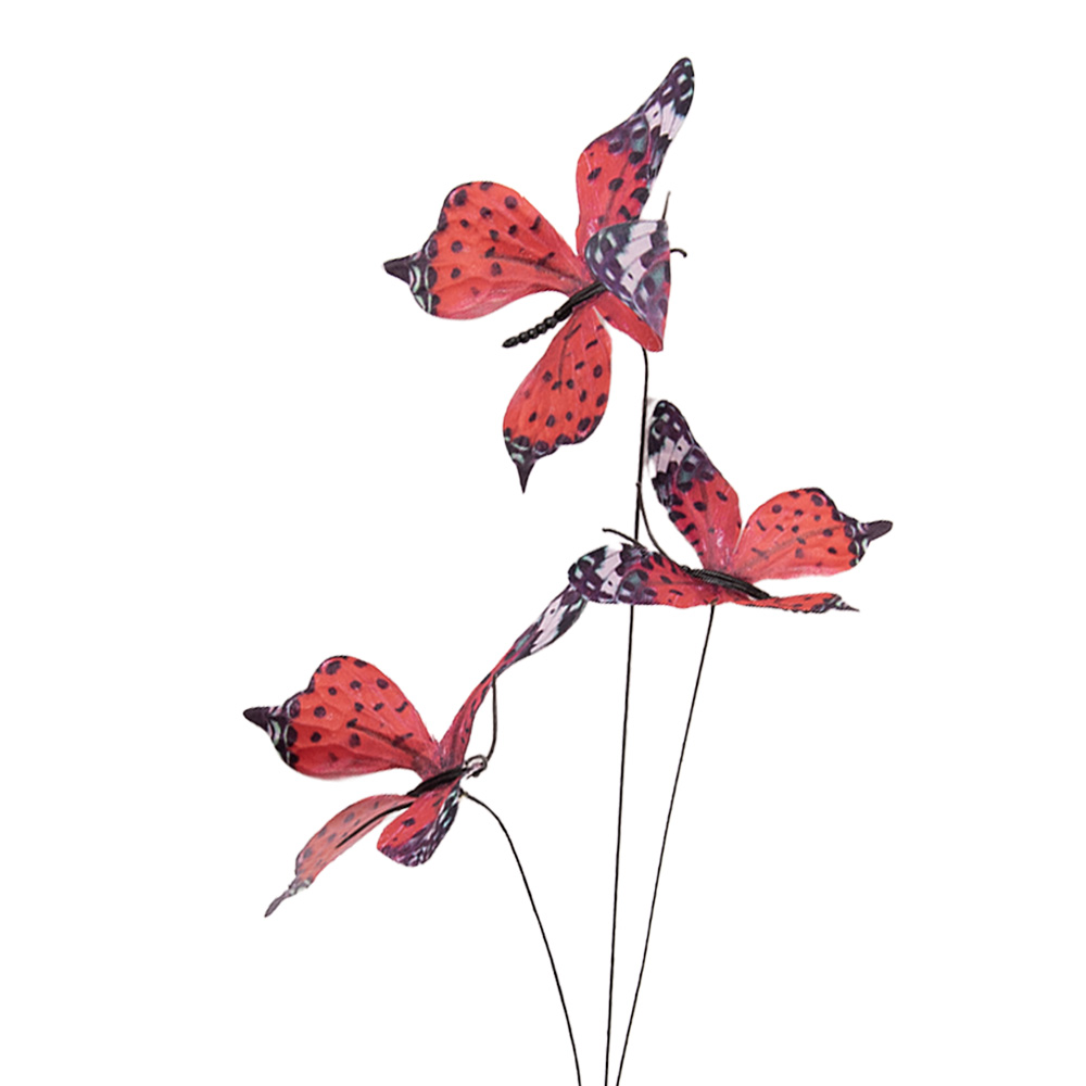 Decoratie tak met vlinders 10x10x65 cm