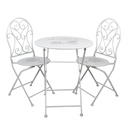 Bistro Set Table Chairs (3 pcs) White Ø 60x70 / 40x40x92 cm (2)