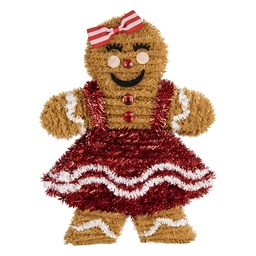 [66597] Decorazione uomo di pan di zenzero Marrone Rosso 22x4x28 cm