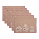 Set di tovagliette da 6 Marrone Bianco 48x33 cm