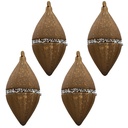 Boules de Noël set de 4 Marron7x 7x14 cm
