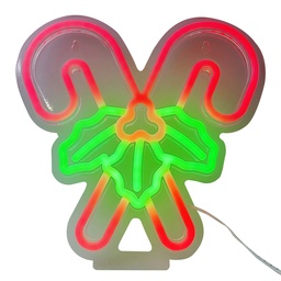 [6LMN0003] Wandlamp neon Candy Cane 25x2x25 cm