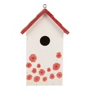 Vogelhaus Weiß Rot 15x10x22 cm