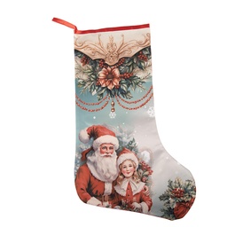 [66462] Calza di Natale Decorativa Calza di Natale Blu Rosso 29x1x48 cm