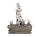 Decoration Lighthouse White Brown 10x4x12 cm