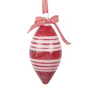 Weihnachtskugel Rot Weiß Ø 6x13 cm