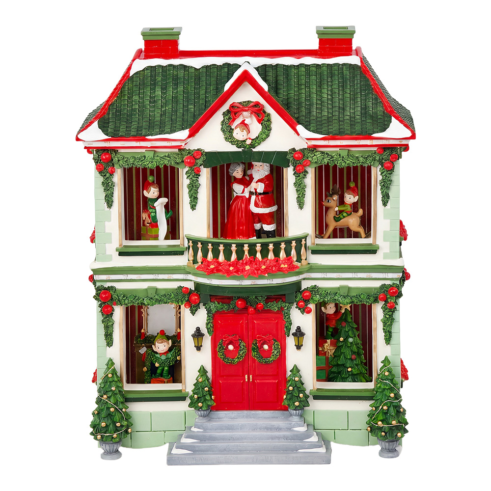 Muziekdoos huis met LED 37x17x47 cm / 3xAA