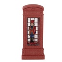 Christmas decoration telephone booth with Nutcracker Red 9x9x21 cm / 3xAAA