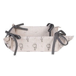 [BNS47] Brotkörbchen Beige Grau 35x35x8 cm