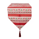 Chemin de table Rouge Beige 33x180 cm